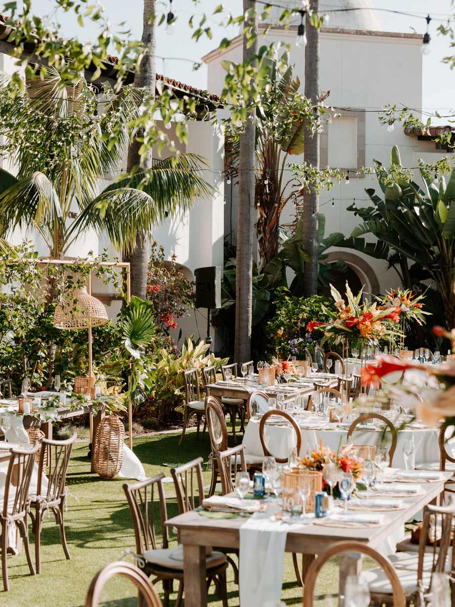 Colorful Wedding Reception On The Grass At Kona Kai.